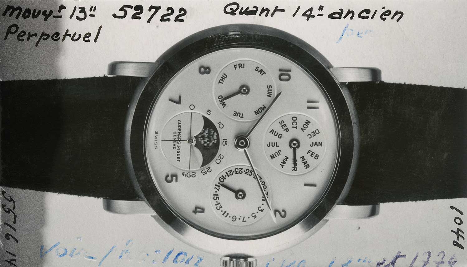 Ref. 5516, the first pre-series powered by Calibre 13VZS, produced in 1947 (Image from Audemars Piguet 20th Century Complicated Watches, p.66)