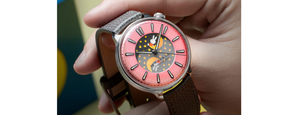 On The Wrist with Revolution x De Rijke & Co. Miffy Double Moonphase “Black & Pink”