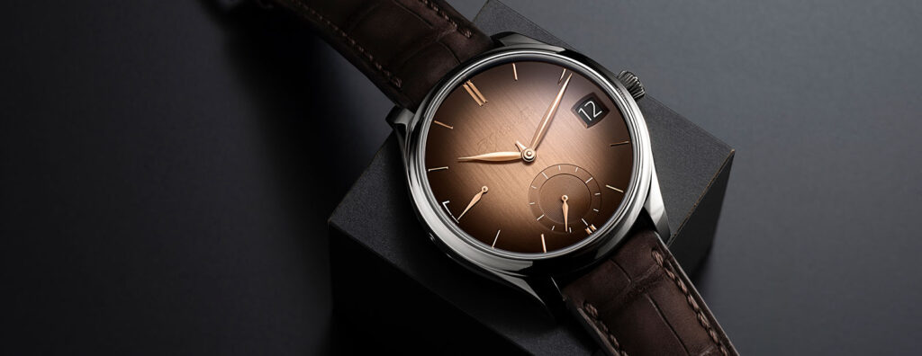 H. Moser & Cie. Unveils Endeavour Perpetual Calendar Smoked Salmon In White Gold